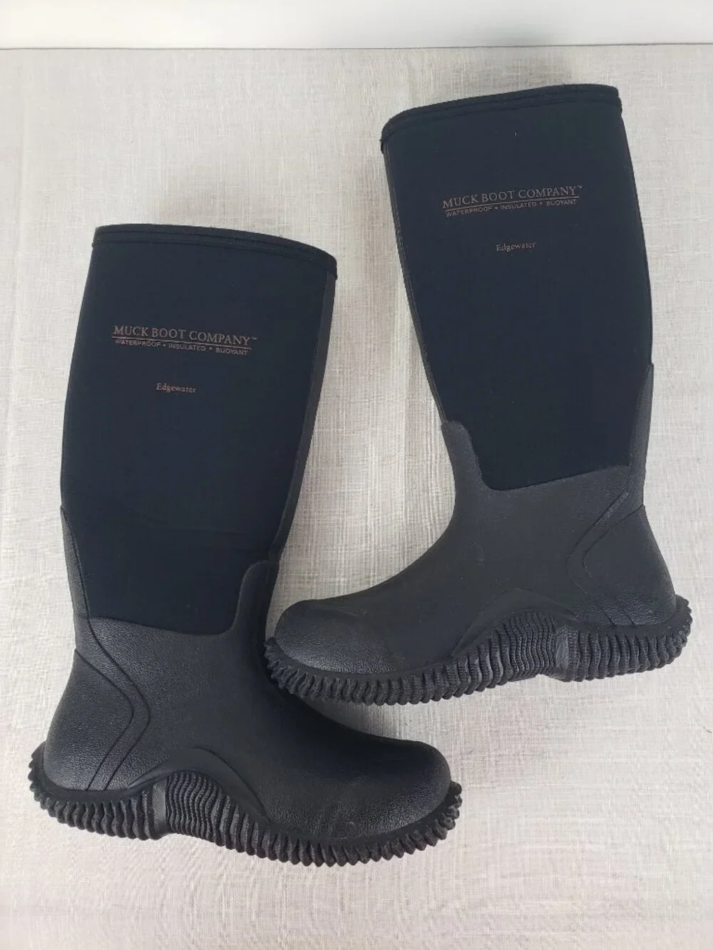 Muck Boot Company Edgewater Tall Boots Black Utility Unisex Womens 5/5.5
